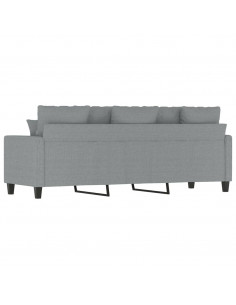 Divano a 3 Posti Grigio Chiaro 180 cm in Tessuto