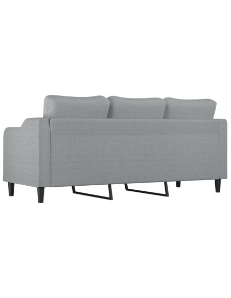 Divano a 3 Posti Grigio Chiaro 180 cm in Tessuto