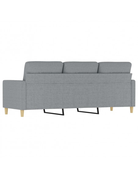 Divano a 3 Posti Grigio Chiaro 180 cm in Tessuto