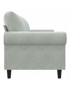 Divano a 3 Posti Grigio Chiaro 180 cm in Velluto