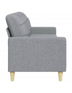Divano a 3 Posti Grigio Chiaro 210 cm in Tessuto