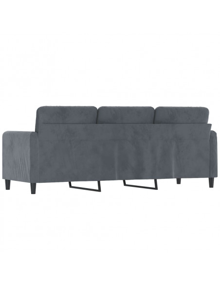 Divano a 3 Posti Grigio Scuro 180 cm in Velluto