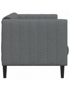 Divano a 3 Posti Grigio Scuro in Tessuto