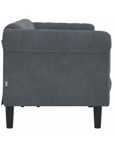 Divano a 3 Posti Grigio Scuro in Velluto