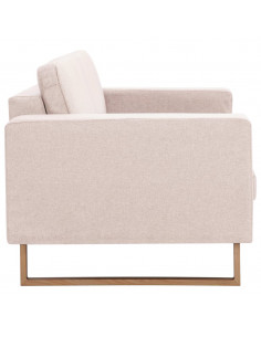 Divano a 3 Posti in Tessuto Crema