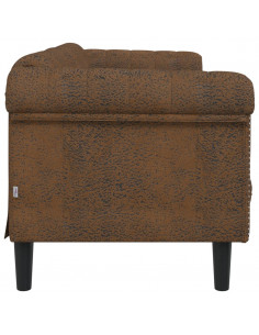 Divano a 3 Posti Marrone in Velluto