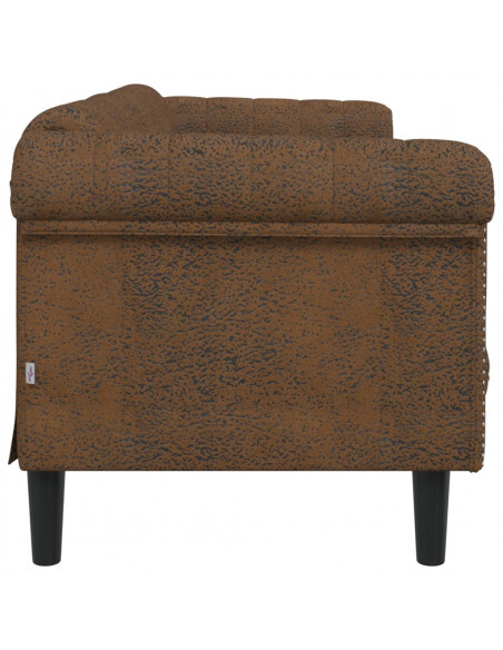 Divano a 3 Posti Marrone in Velluto