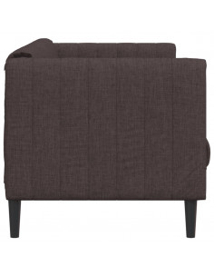 Divano a 3 Posti Marrone Scuro in Tessuto