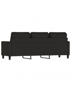 Divano a 3 Posti Nero 180 cm in Velluto