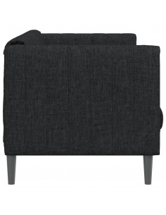 Divano a 3 Posti Nero in Tessuto