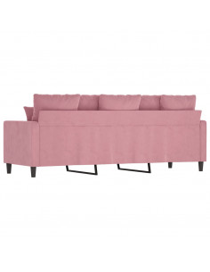 Divano a 3 Posti rosa 180 cm in Velluto