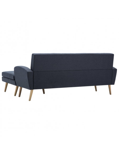 Divano a L Imbottito in Tessuto 186x136x79 cm Grigio Scuro