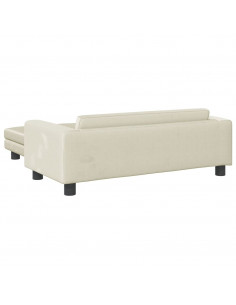 Divano Bambini con Poggiapiedi Crema 100x50x30 cm in Velluto