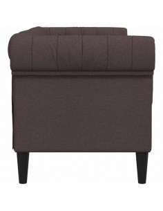 Divano Chesterfield a 2 Posti Marrone Scuro in Tessuto