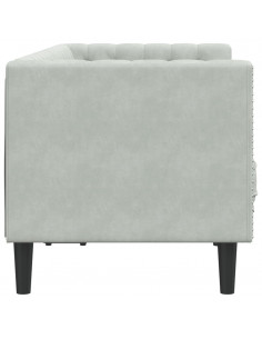 Divano Chesterfield con Rinforzi 2 Posti Grigio Chiaro Velluto