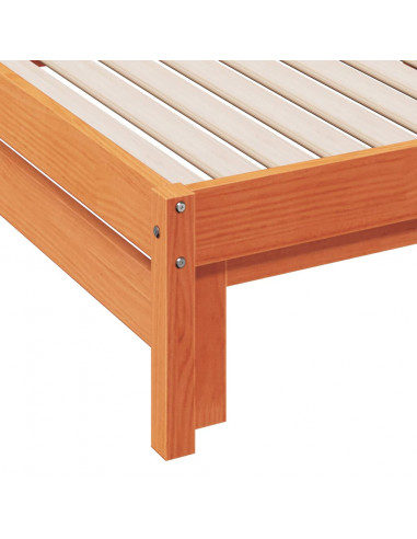 Divano con Letto Estraibile Marrone Cera 90x200cm Massello Pino
