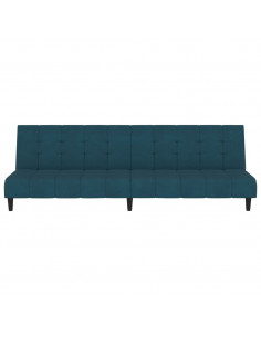 Divano Letto a 2 Posti Blu in Velluto
