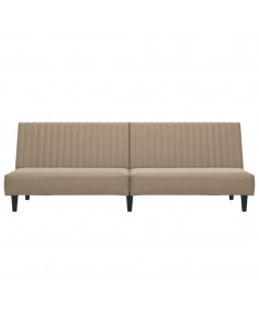 Divano Letto a 2 Posti Cappuccino in Similpelle