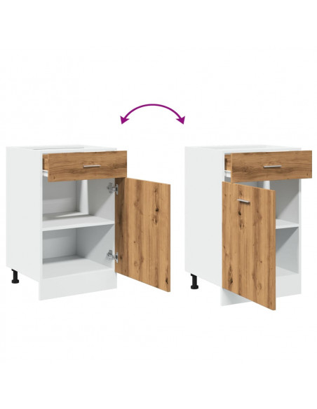 Cassettiera Rovere Artigianale 50x46x81,5 cm Legno Multistrato