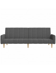 Divano Letto a 2 Posti Grigio Scuro in Tessuto