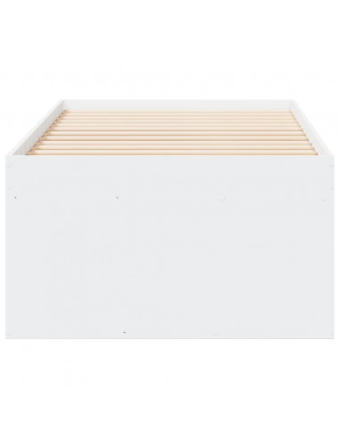 Divano Letto con Cassetti senza Materasso Bianco 75x190 cm