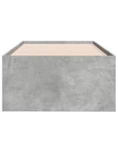 Divano Letto con Cassetti Grigio Cemento 90x190 cm Multistrato
