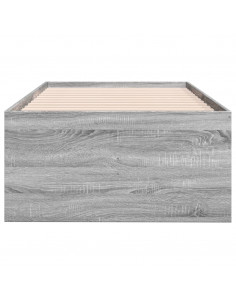 Divano Letto con Cassetti Grigio Sonoma 75x190 cm Multistrato