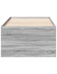 Divano Letto con Cassetti Grigio Sonoma 90x200 cm Multistrato