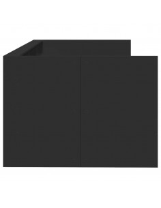 Divano Letto con Cassetti Nero 75x190 cm in Legno Multistrato