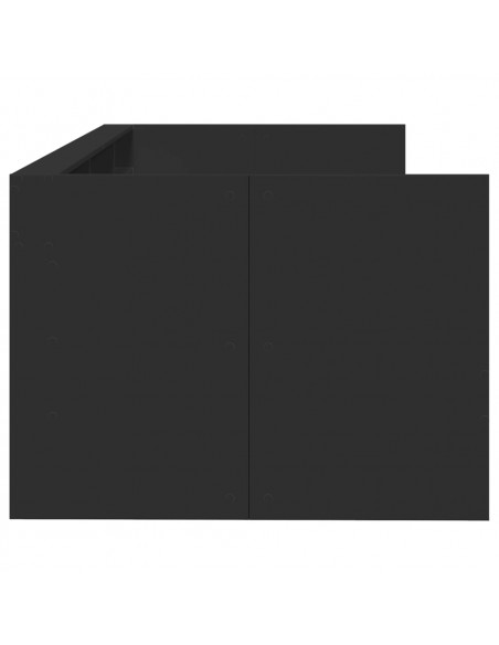 Divano Letto con Cassetti Nero 75x190 cm in Legno Multistrato