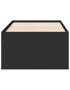 Divano Letto con Cassetti Nero 75x190 cm in Legno Multistrato