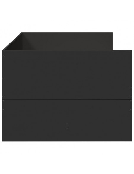 Divano Letto con Cassetti Nero 75x190 cm in Legno Multistrato