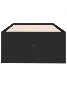 Divano Letto con Cassetti Nero 75x190 cm in Legno Multistrato