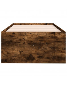 Divano Letto con Cassetti Rovere Fumo 90x200 cm Multistrato