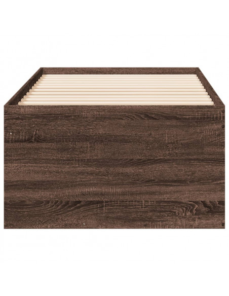 Divano Letto con Cassetti Rovere Marrone 100x200 cm Multistrato