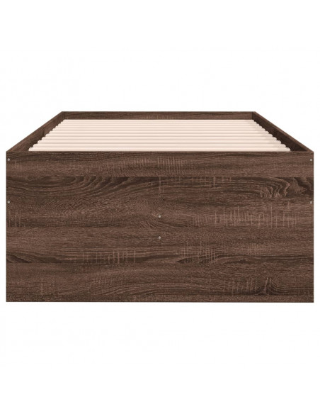 Divano Letto con Cassetti Rovere Marrone 100x200 cm Multistrato