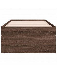 Divano Letto con Cassetti Rovere Marrone 75x190 cm Multistrato