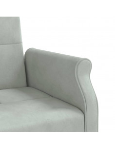 Divano Letto con Cuscini Grigio Chiaro in Velluto