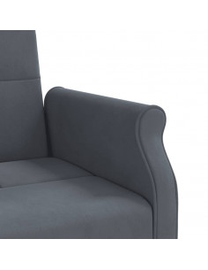 Divano Letto con Cuscini Grigio Scuro in Velluto