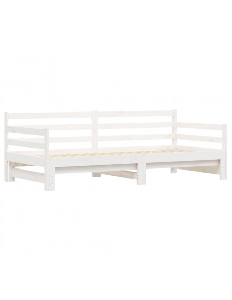 Divano Letto con Letto Estraibile Bianco 90x200cm Massello Pino