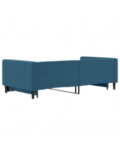 Divano Letto con Letto Estraibile Blu 100x200 cm in Velluto