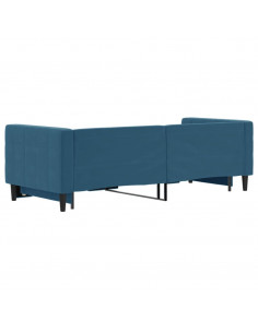 Divano Letto con Letto Estraibile Blu 80x200 cm in Velluto