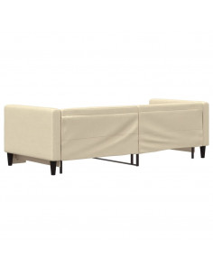 Divano Letto con Letto Estraibile Crema 80x200 cm Tessuto