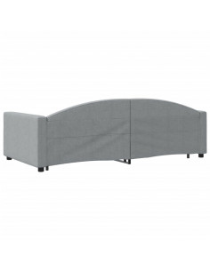 Divano Letto con Letto Estraibile Grigio Chiaro 100x200 Tessuto