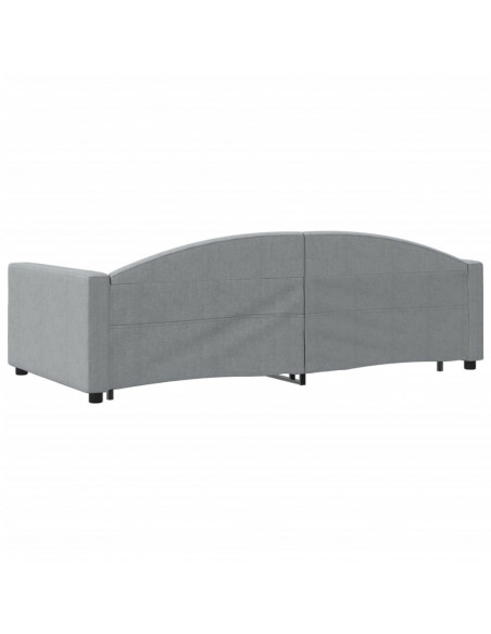 Divano Letto con Letto Estraibile Grigio Chiaro 100x200 Tessuto