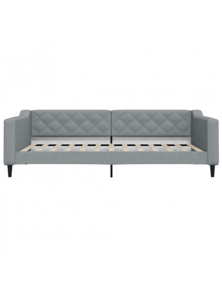 Divano Letto con Letto Estraibile Grigio Chiaro 100x200 Tessuto