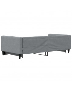 Divano Letto con Letto Estraibile Grigio Chiaro 100x200 Tessuto