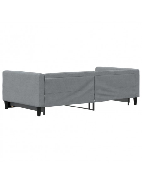 Divano Letto con Letto Estraibile Grigio Chiaro 100x200 Tessuto