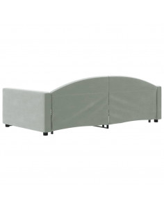 Divano Letto con Letto Estraibile Grigio Chiaro 100x200 Velluto
