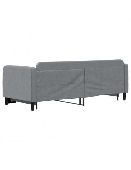 Divano Letto con Letto Estraibile Grigio Chiaro 80x200 Tessuto